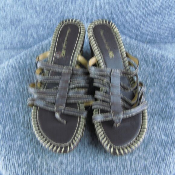 American Eagle Women Flip Flop Sandal Shoes Size 8.5 Medium Brown Synthetic - Picture 3 of 9